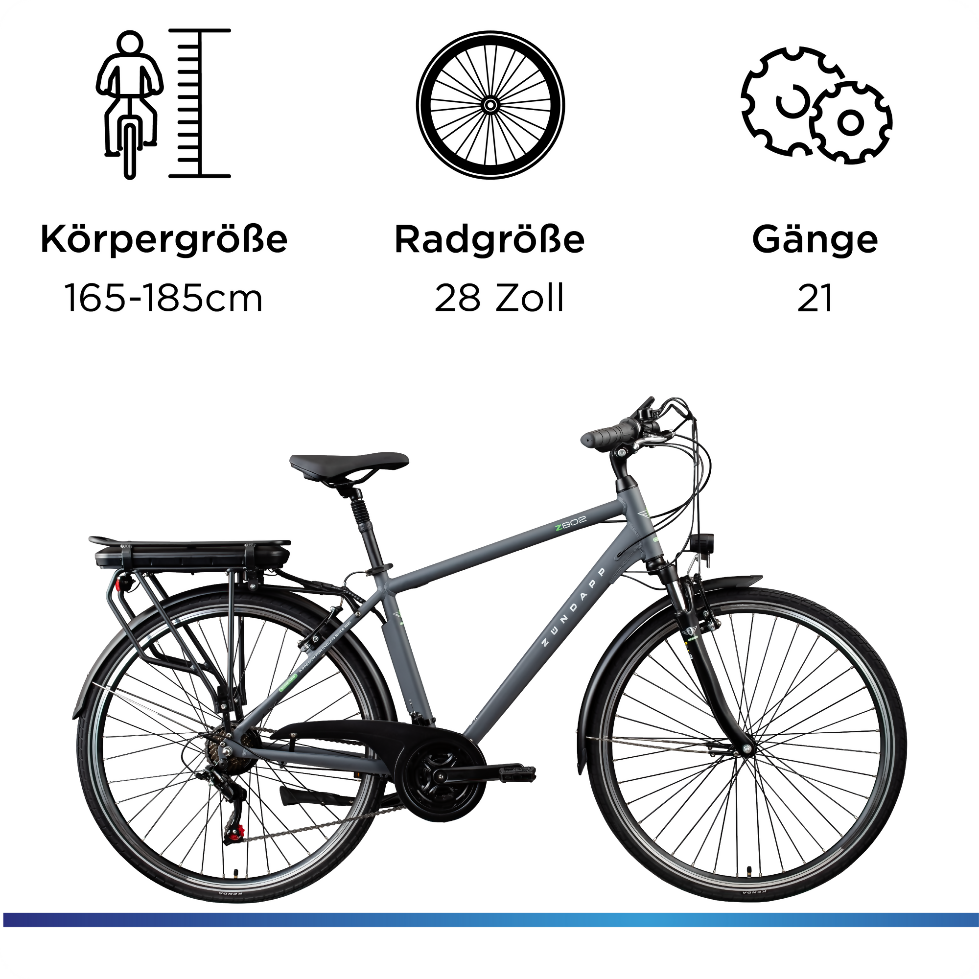 Zundapp Z802 bicicleta electrica trekking 28 gri