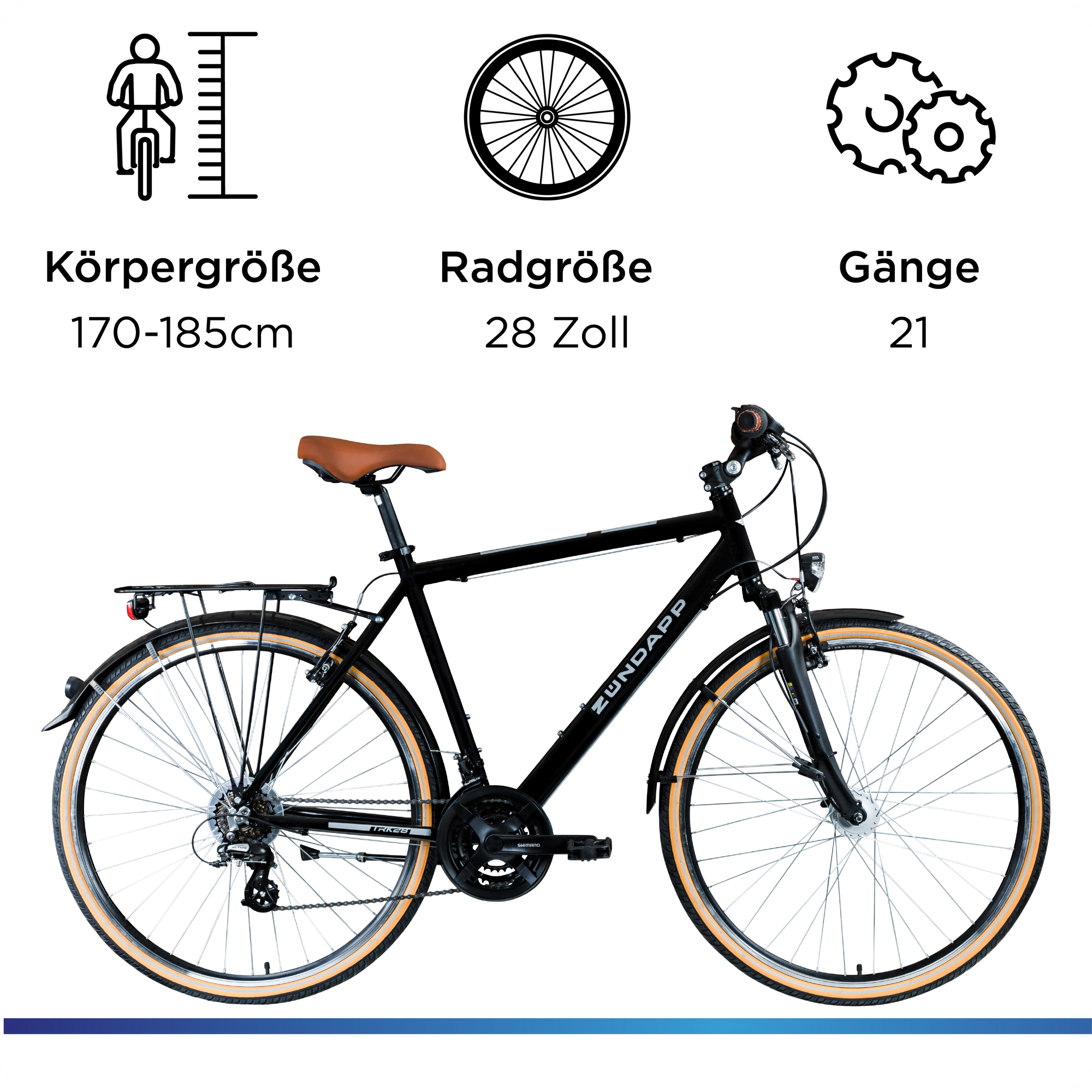 Zündapp T700 bicicleta trekking 28 inch 50 cm negru 21 viteze