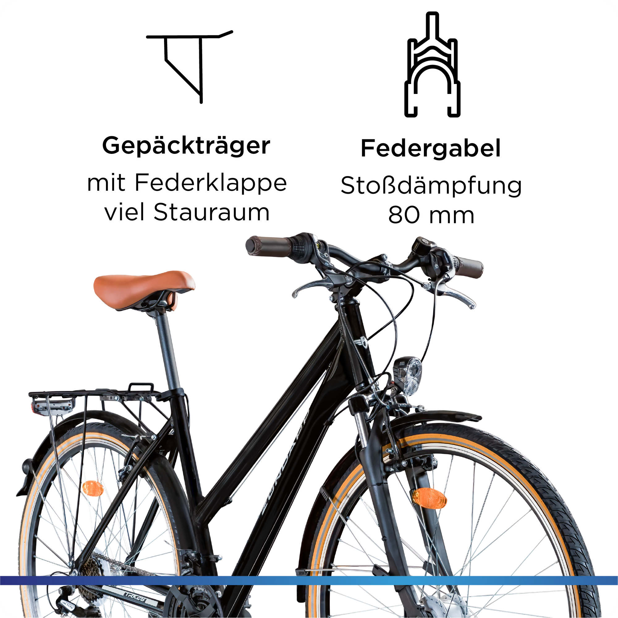 Zündapp T700 bicicletă trekking dame 50 cm neagră 21 viteze