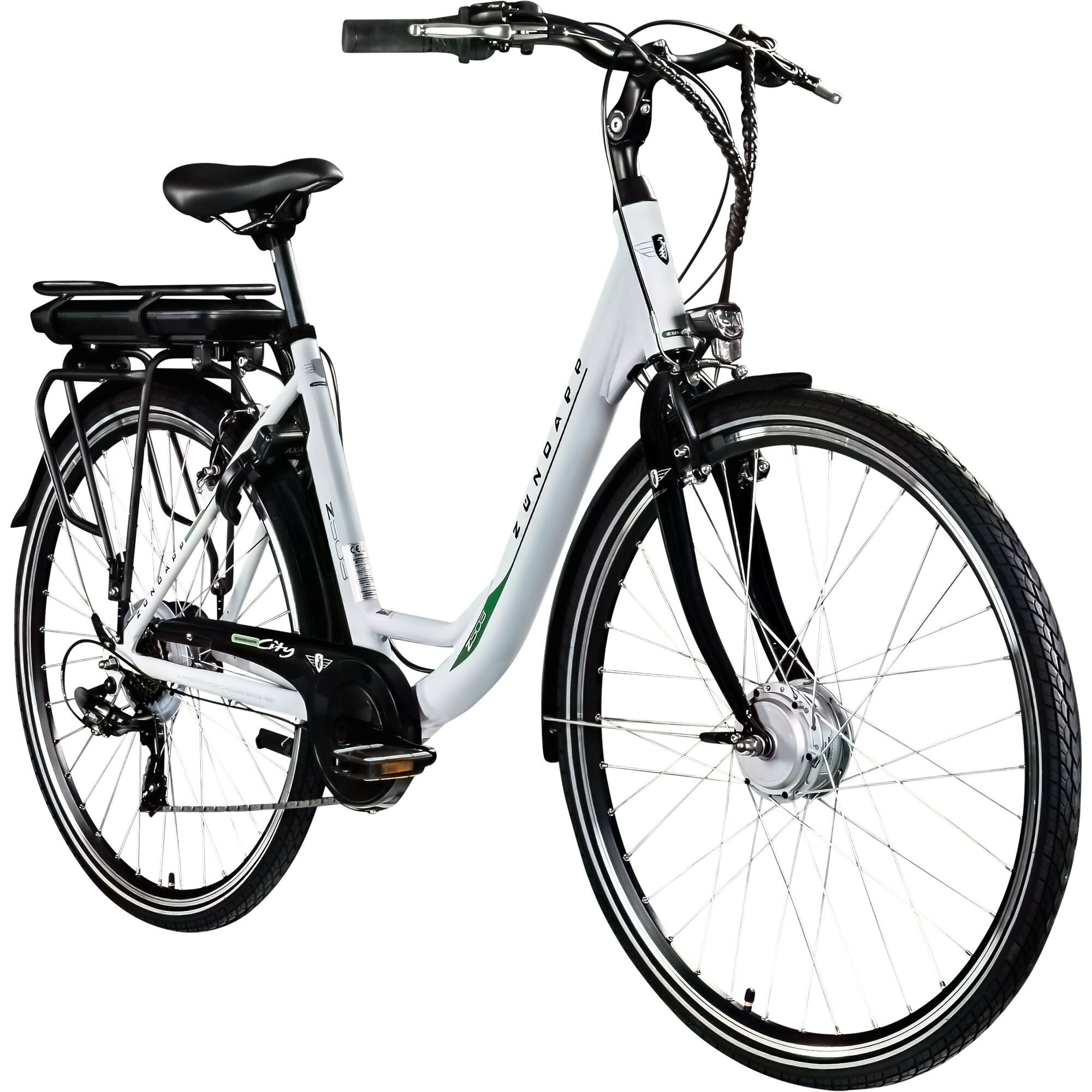 Zündapp Z503 bicicletă electrică damă 28" alb-verde 49cm
