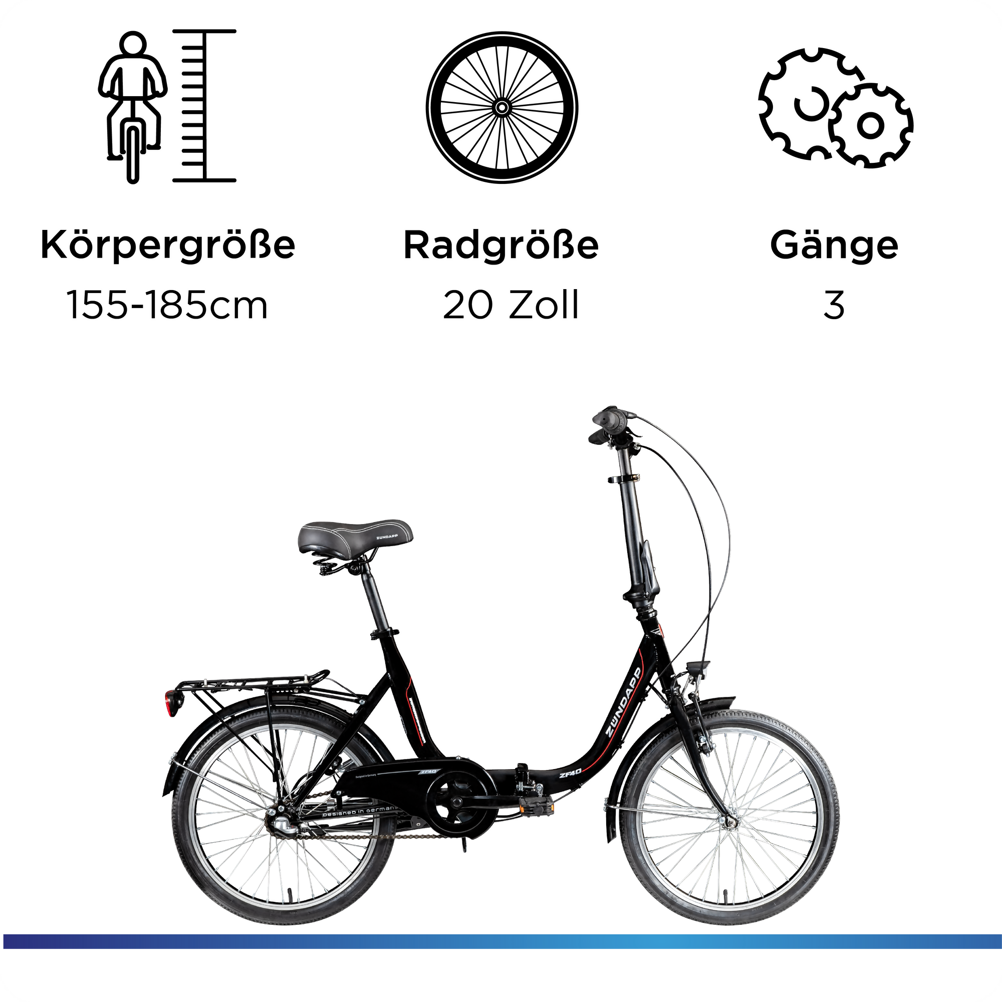 Zündapp ZF40 bicicletă pliabilă 20 inch crem 3 viteze
