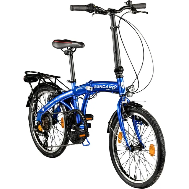 Zündapp ZF20 Speed Folder bicicletă pliabilă albastră 20 inch 6 viteze