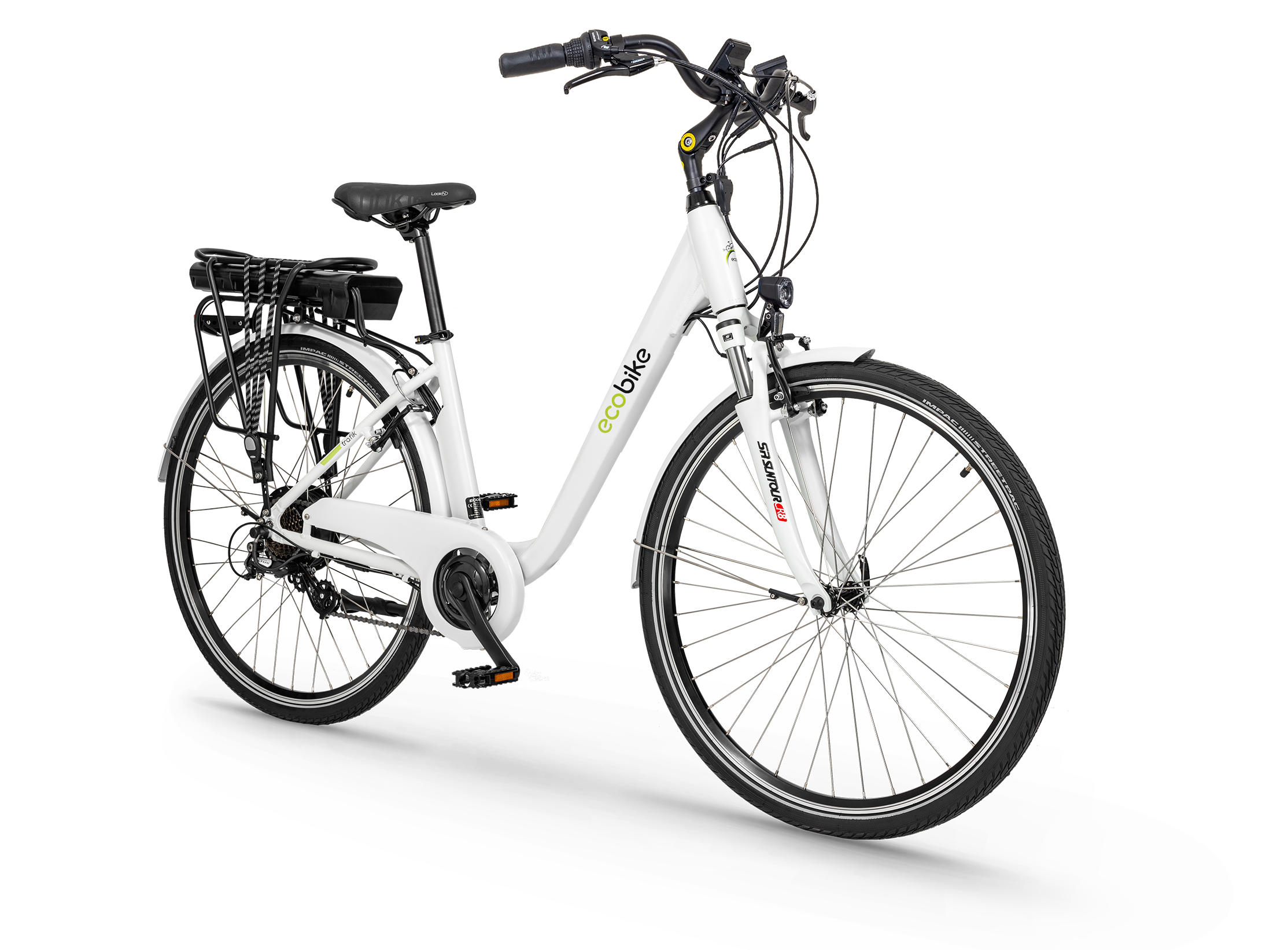 Ecobike Traffic White Pro 28 bicicleta electrica 11.6Ah 6 trepte