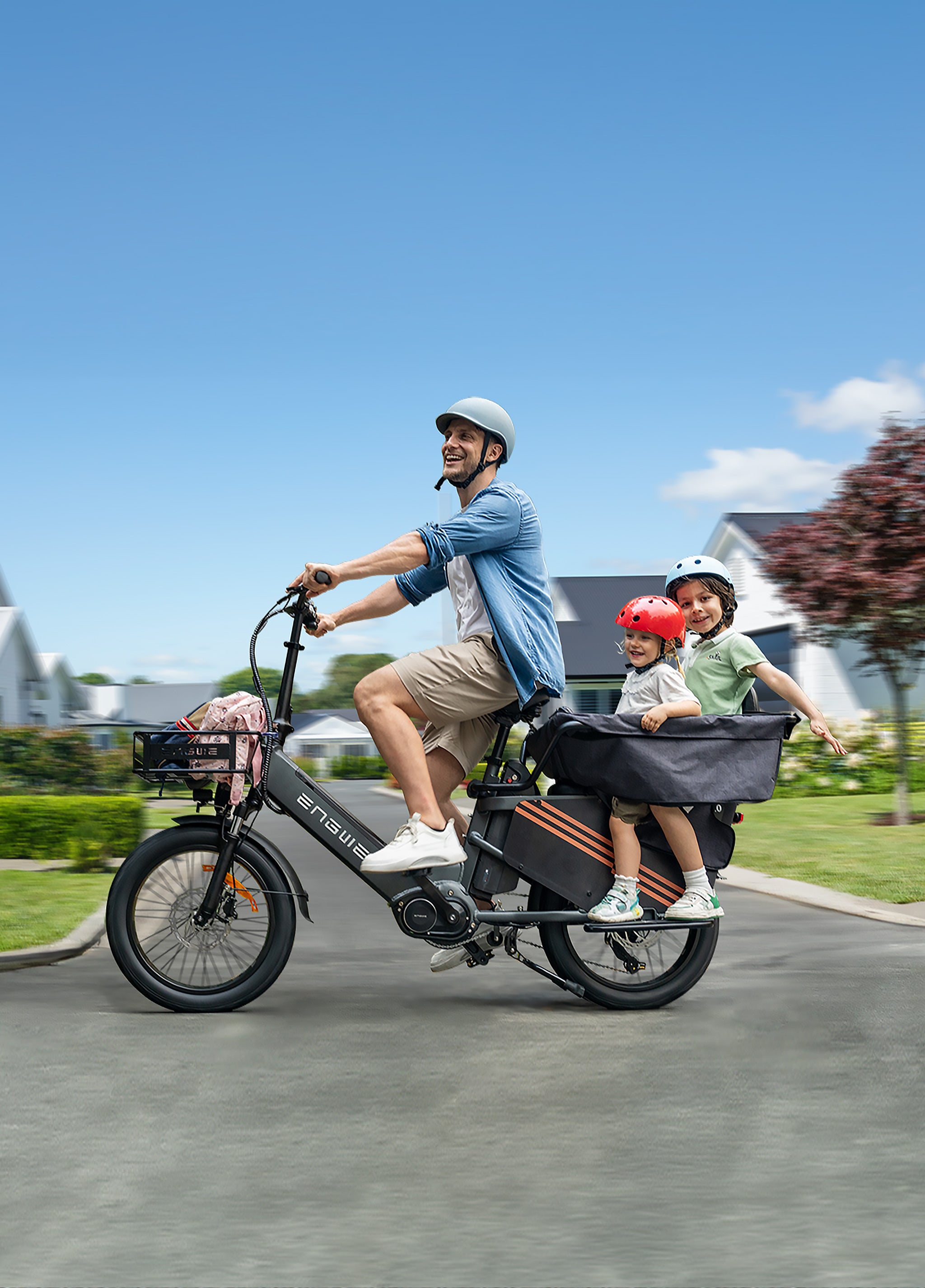 ENGWE LE20 bicicletă electrică cargo longtail albastru