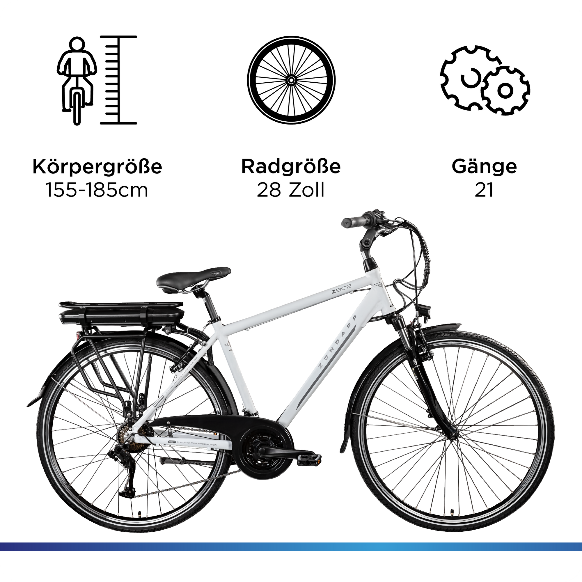 Zundapp Z802 bicicleta electrica trekking 28 gri
