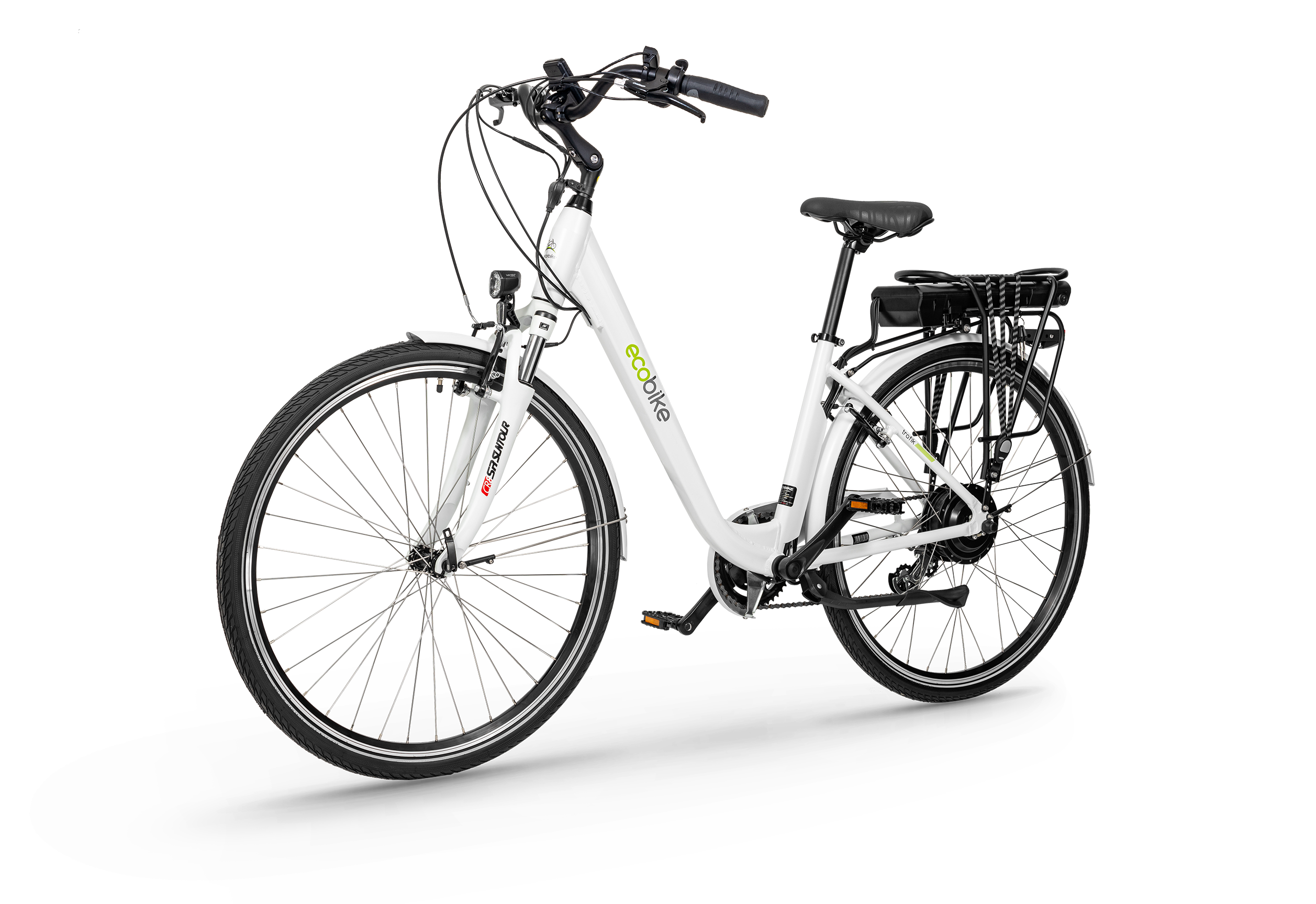 Ecobike Traffic White Pro 28 bicicleta electrica 11.6Ah 6 trepte