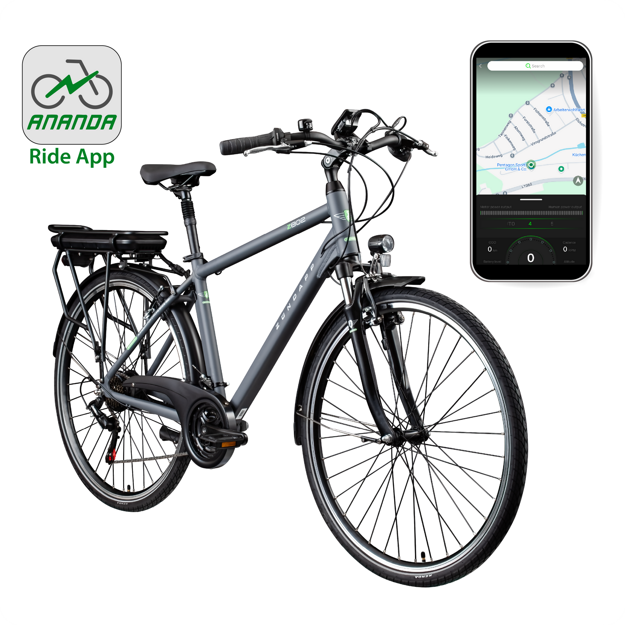Zundapp Z802 bicicleta electrica trekking 28 gri