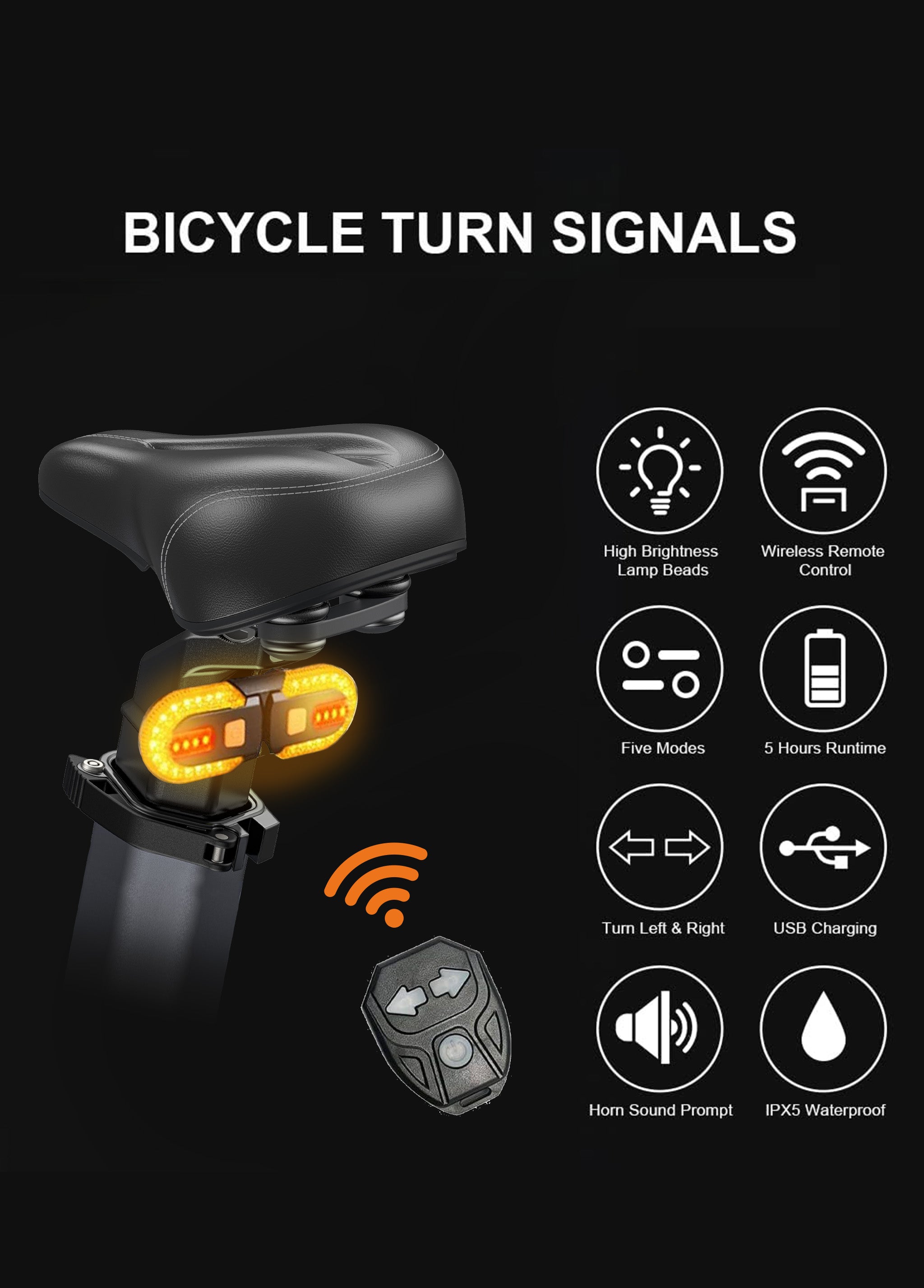 ENGWE stop spate bicicletă LED cu semnalizare