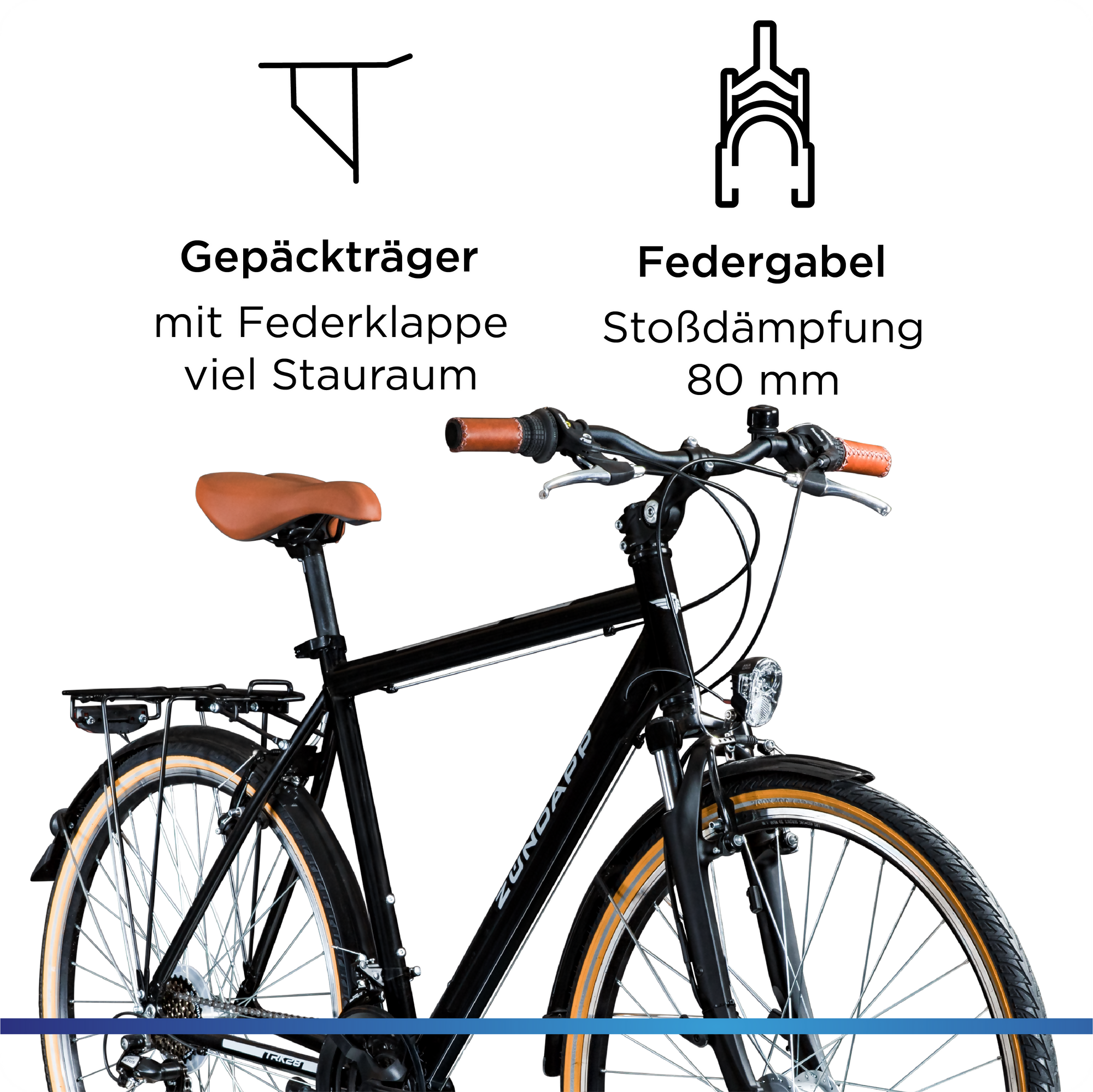 Zündapp T700 bicicleta trekking 28 inch 50 cm negru 21 viteze