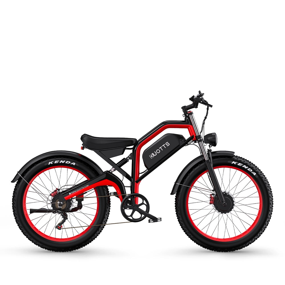 Duotts N26 bicicleta electrica negru-rosu 26 inch