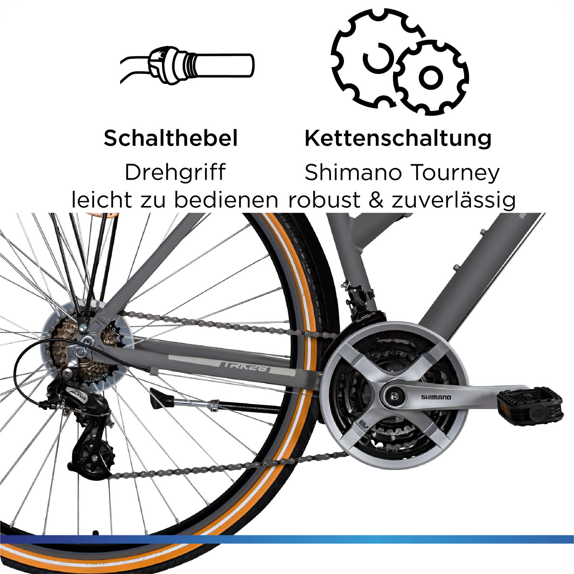 Zündapp T700 bicicleta trekking 28 inch 50 cm gri 21 viteze
