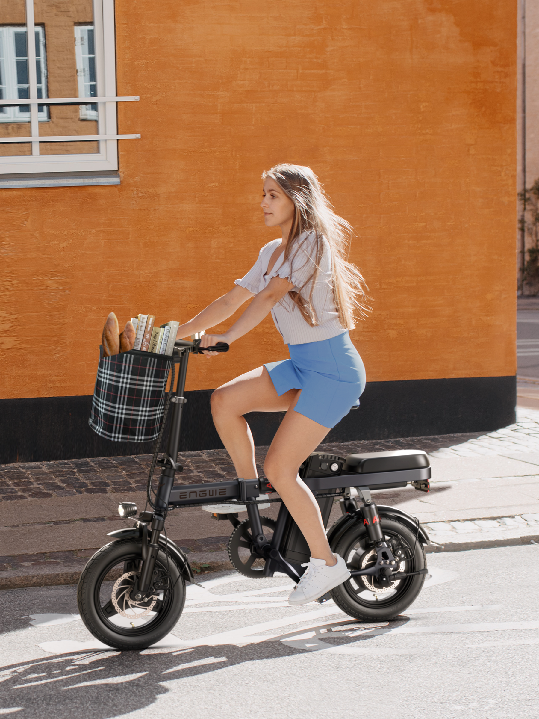 ENGWE T14 mini bicicletă electrică pliabilă portocaliu