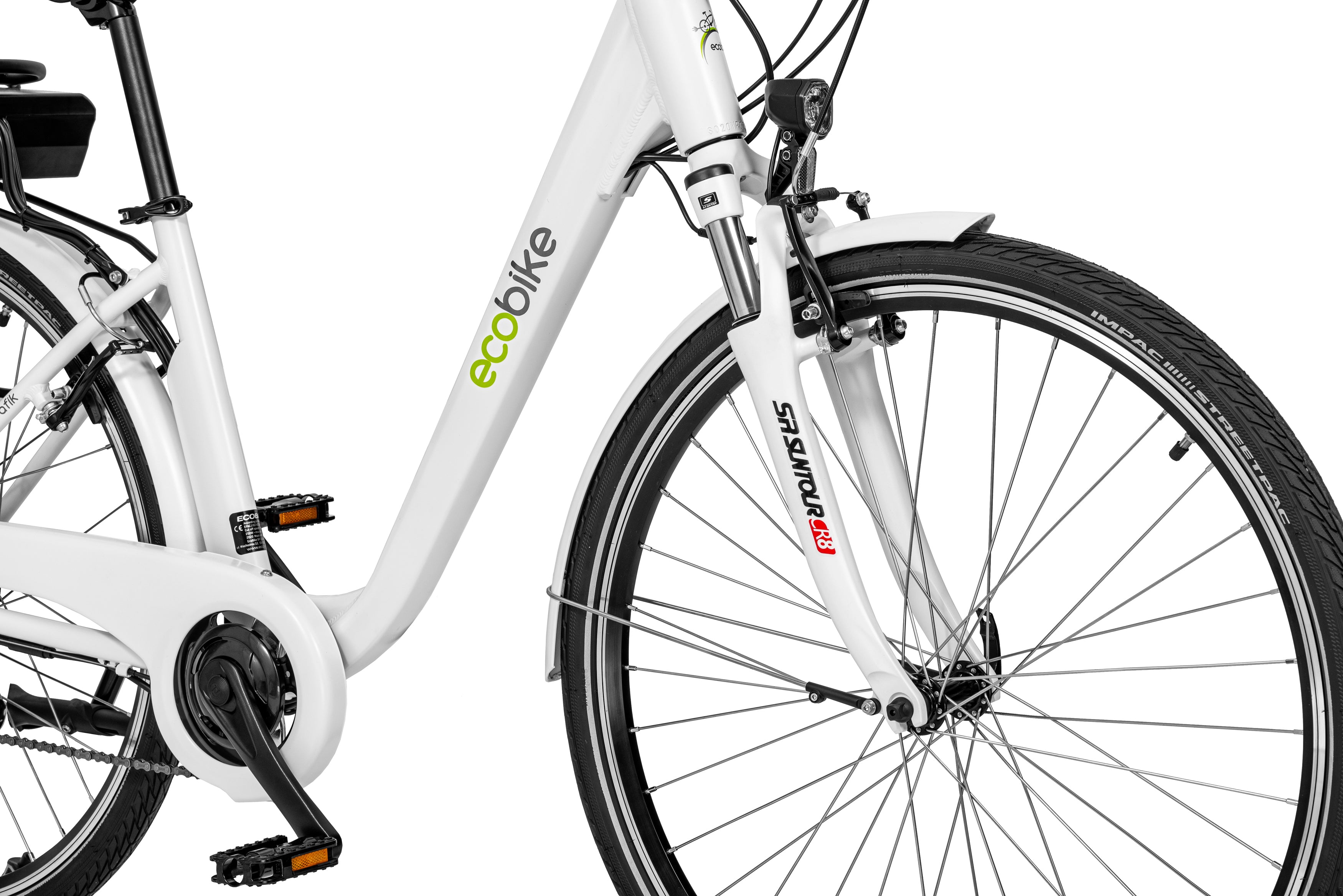 Ecobike Traffic White Pro 28 bicicleta electrica 11.6Ah 6 trepte