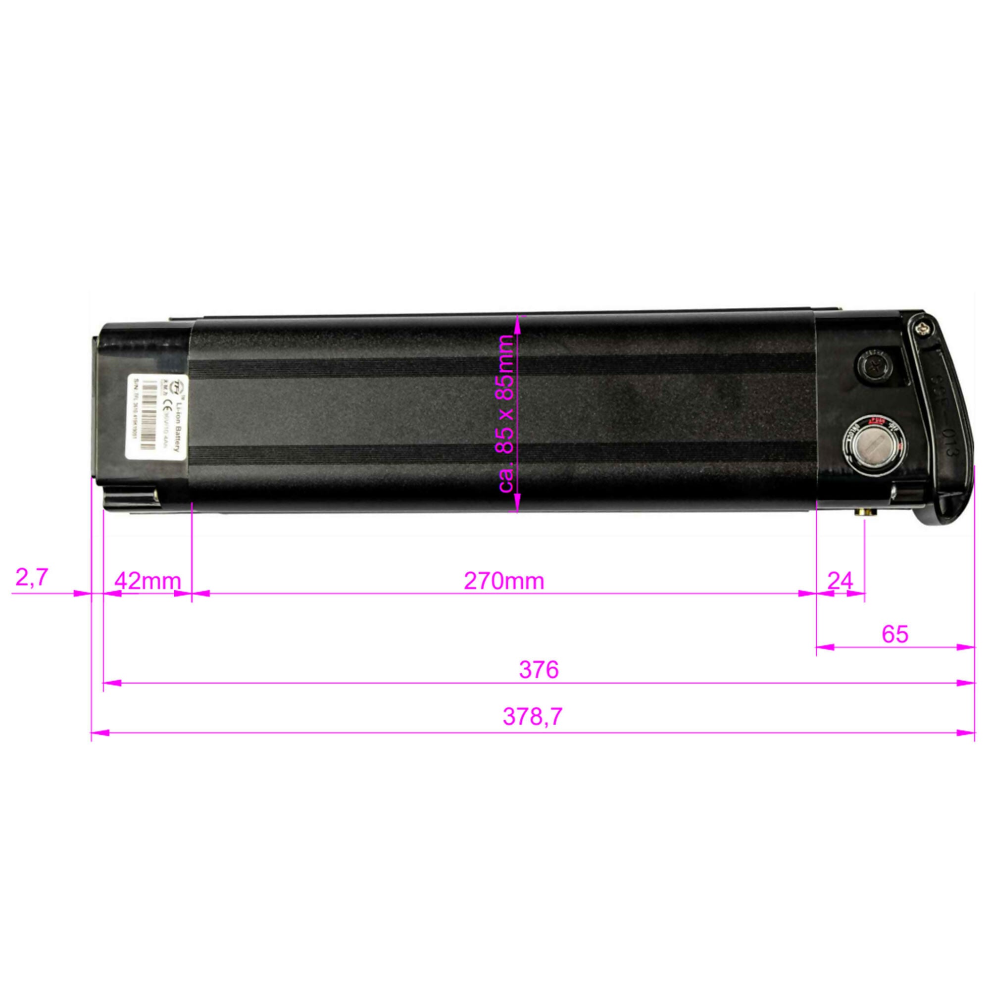 Zündapp Z510 acumulator 36V 374Wh 10.4Ah teava sa coax