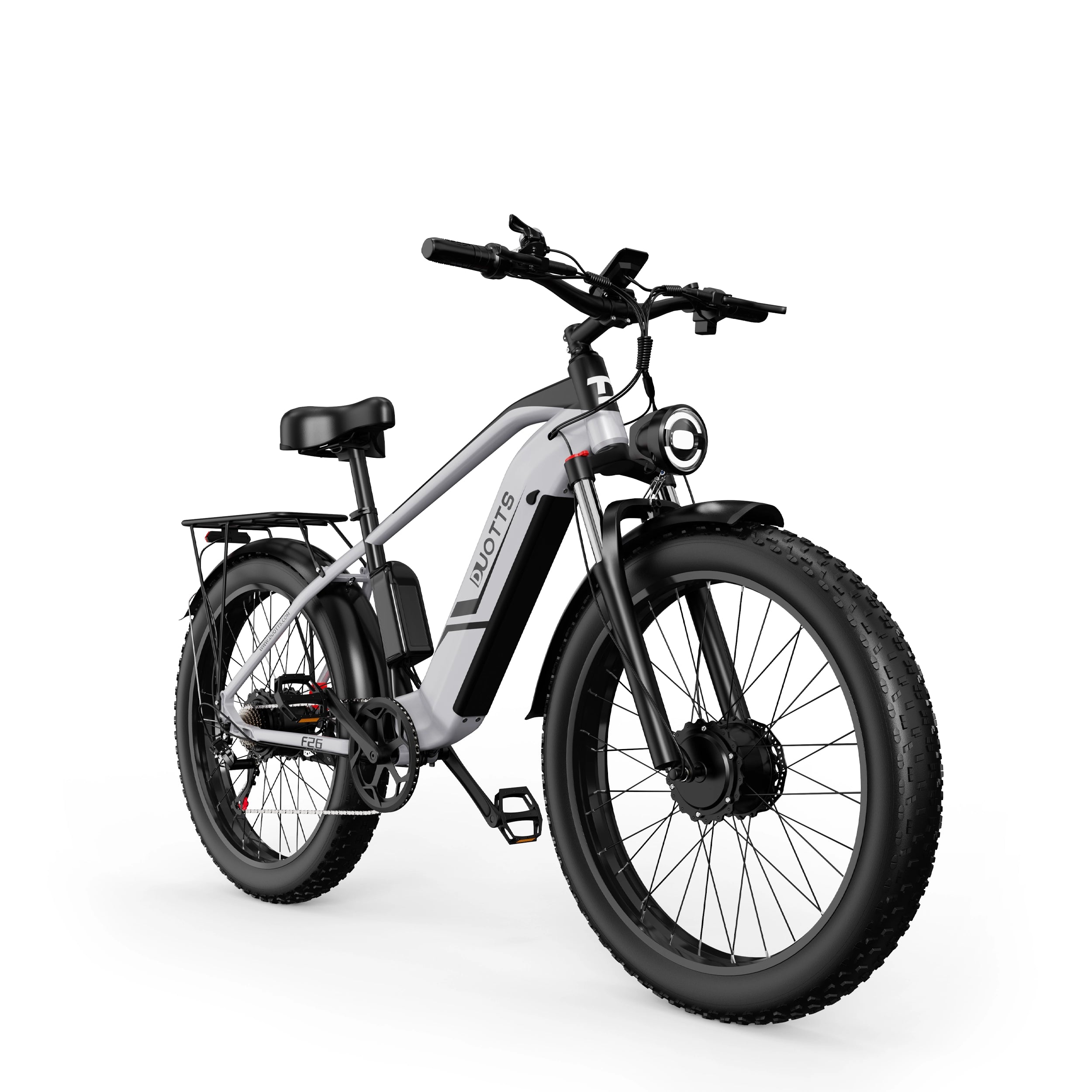 Duotts F26 bicicleta electrica dual 750W argintiu-alb