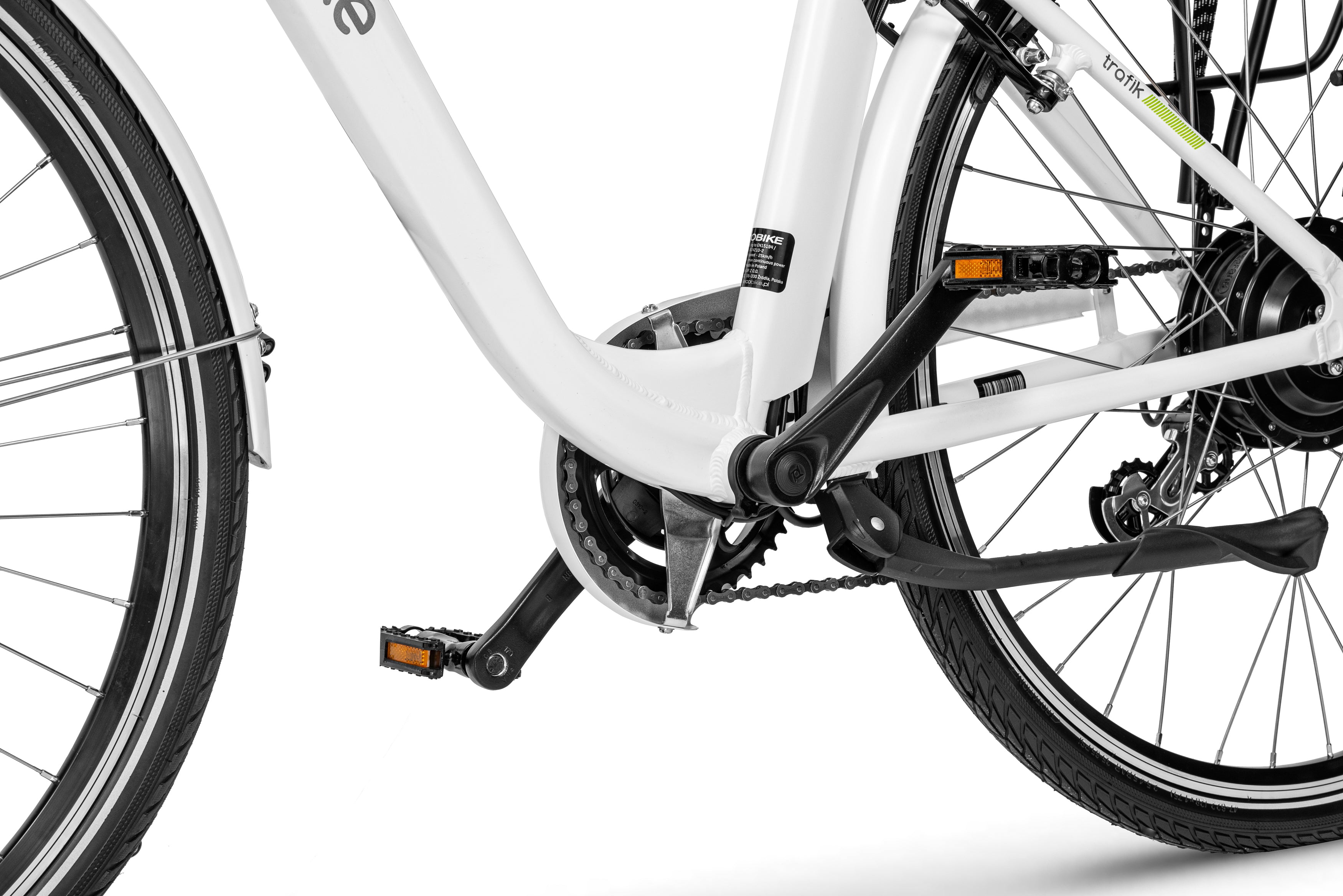 Ecobike Traffic White Pro 28 bicicleta electrica 11.6Ah 6 trepte